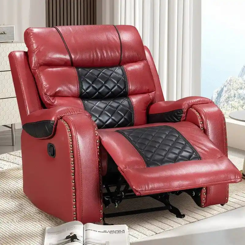 Spacious Faux Leather American-Style Recliner Chair for Living Room 27