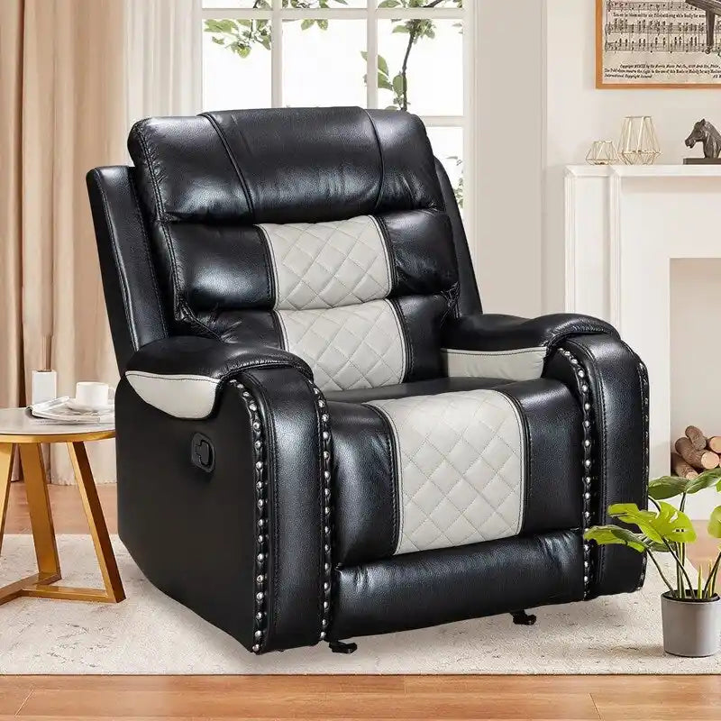 Spacious Faux Leather American-Style Recliner Chair for Living Room 29