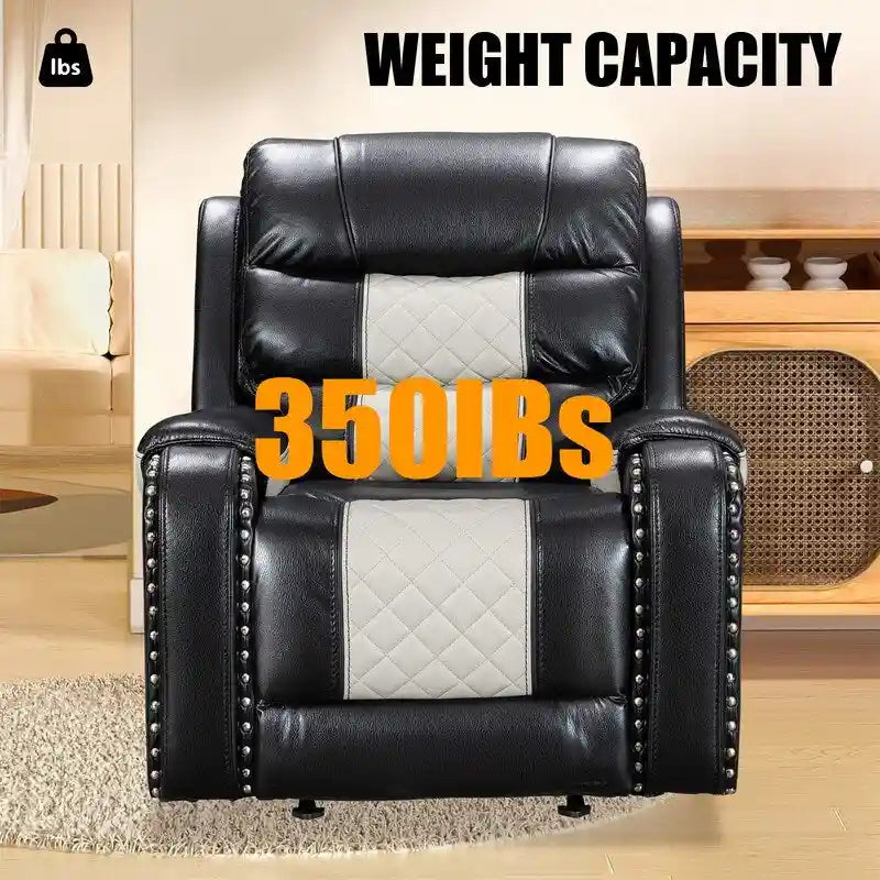 Spacious Faux Leather American-Style Recliner Chair for Living Room 33