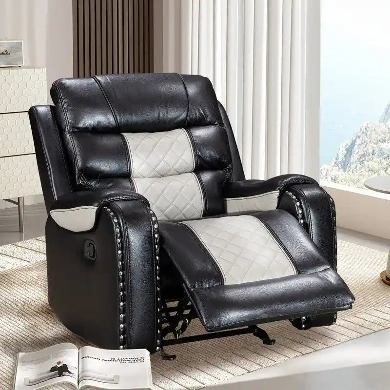 Spacious Faux Leather American-Style Recliner Chair for Living Room 34