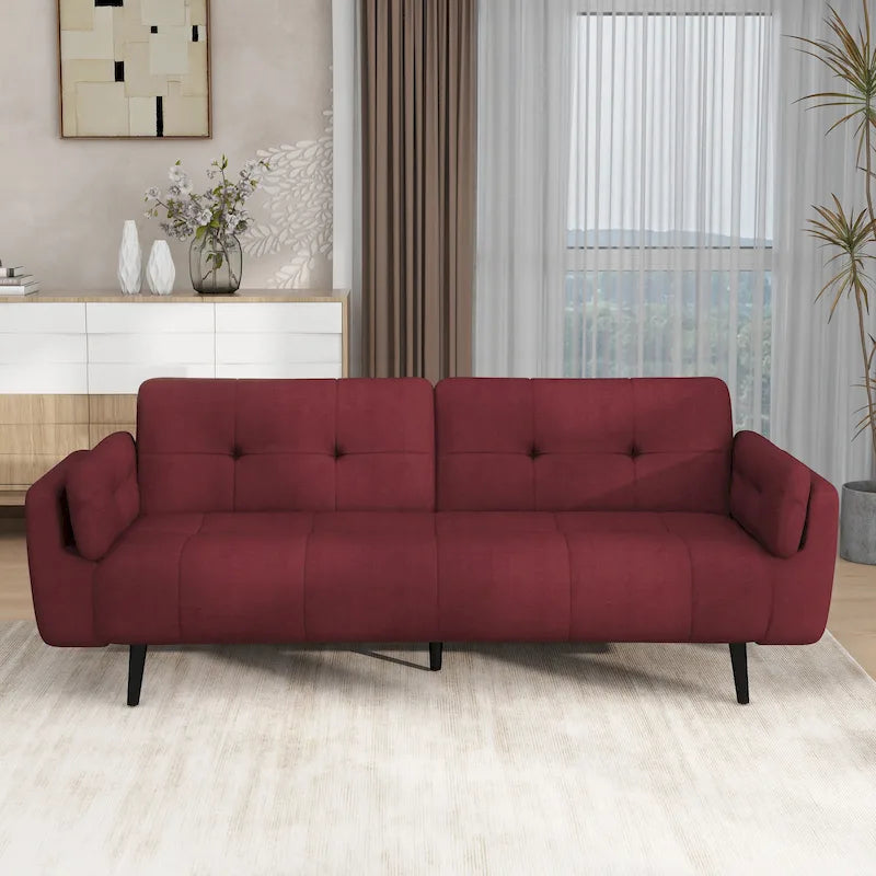 Adjustable Reclining Futon Sofa Bed - Convertible Sleeper Couch 25