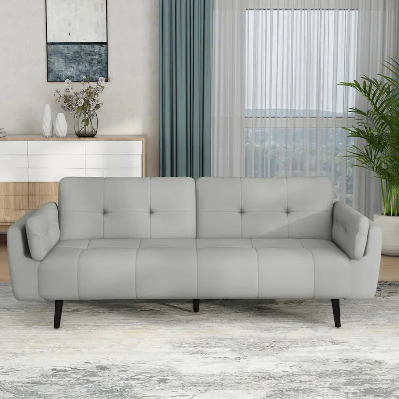 Adjustable Reclining Futon Sofa Bed - Convertible Sleeper Couch 19