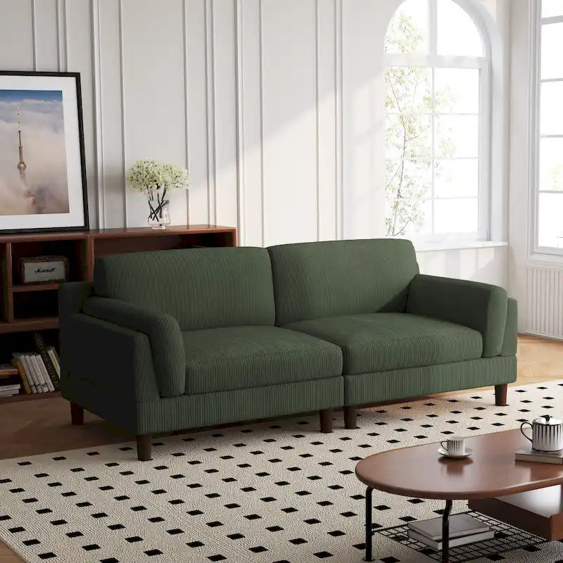 90-Inch Oversized Corduroy Sofa for Living Room with Reversible Cushions 41