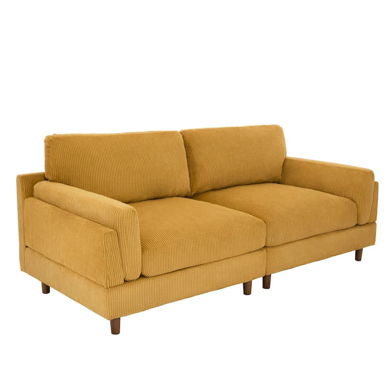 90-Inch Oversized Corduroy Sofa for Living Room with Reversible Cushions 4