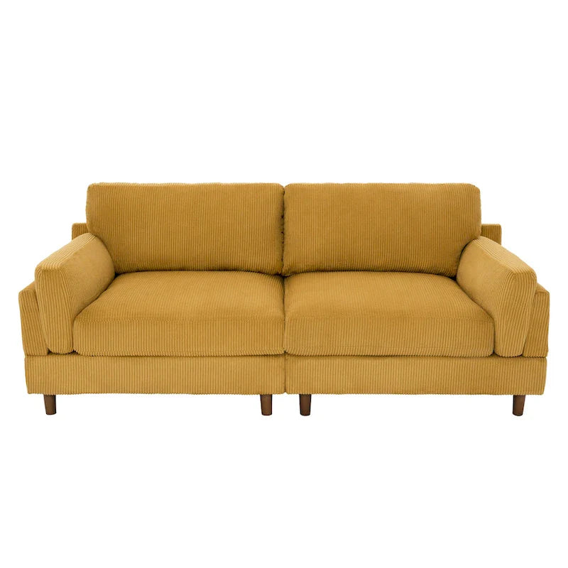 90-Inch Oversized Corduroy Sofa for Living Room with Reversible Cushions 7