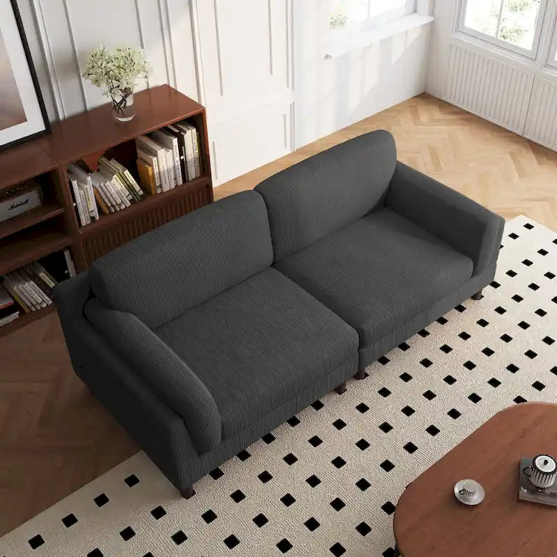 90-Inch Oversized Corduroy Sofa for Living Room with Reversible Cushions 13