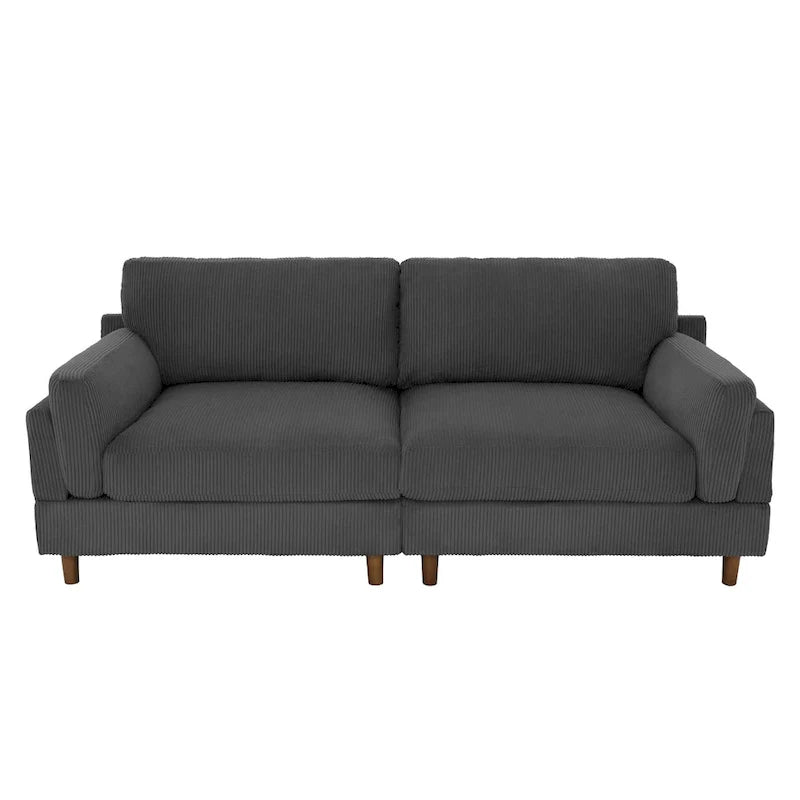 90-Inch Oversized Corduroy Sofa for Living Room with Reversible Cushions 15