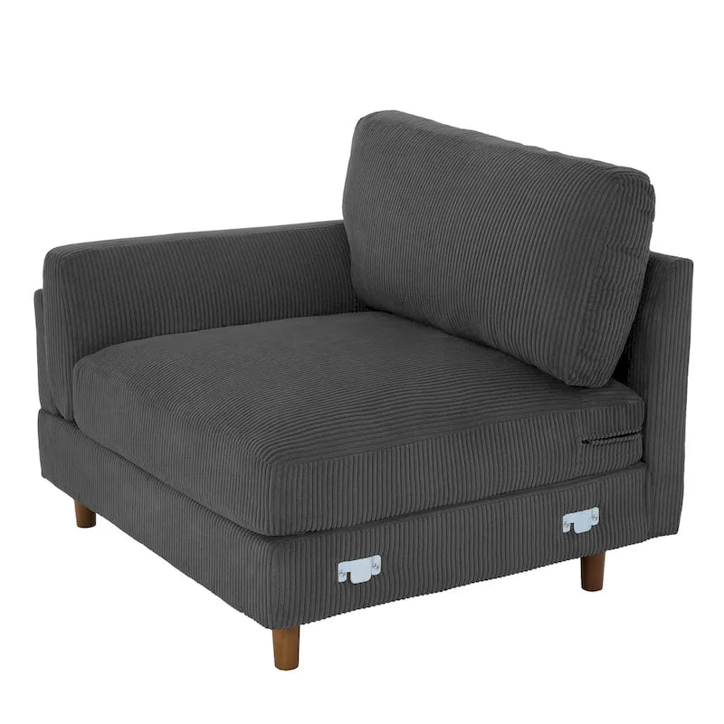 90-Inch Oversized Corduroy Sofa for Living Room with Reversible Cushions 17