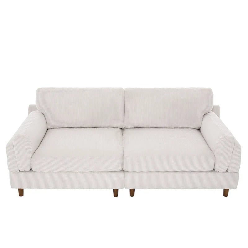 90-Inch Oversized Corduroy Sofa for Living Room with Reversible Cushions 22