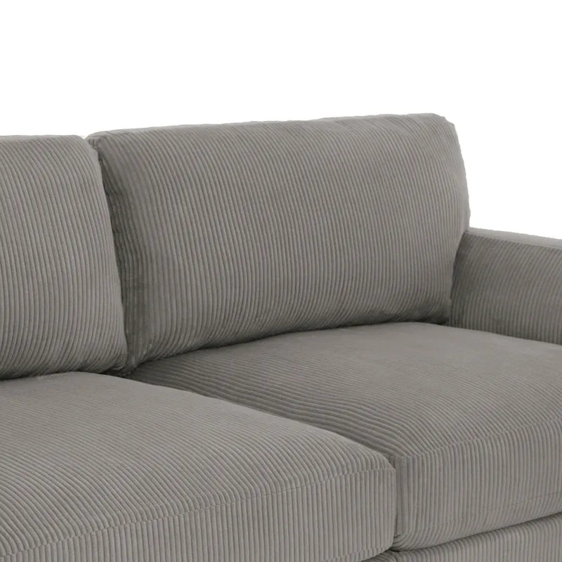 90-Inch Oversized Corduroy Sofa for Living Room with Reversible Cushions 30