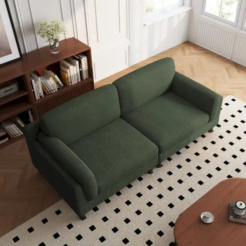 90-Inch Oversized Corduroy Sofa for Living Room with Reversible Cushions 34