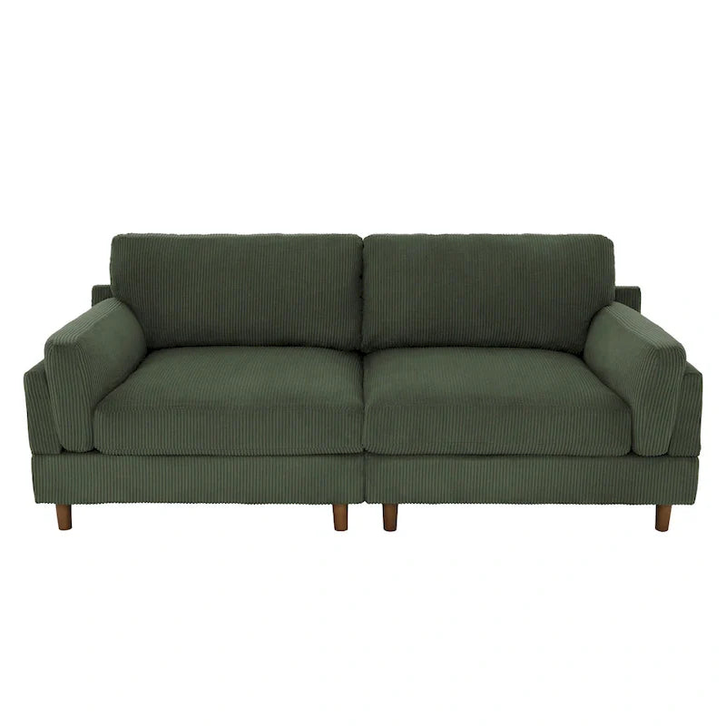 90-Inch Oversized Corduroy Sofa for Living Room with Reversible Cushions 36