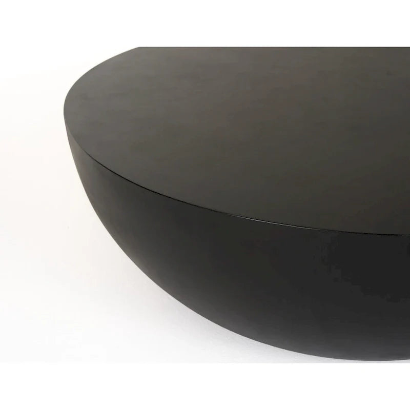 Modrest Bronte Contemporary Round Coffee Table in Black Concrete 4