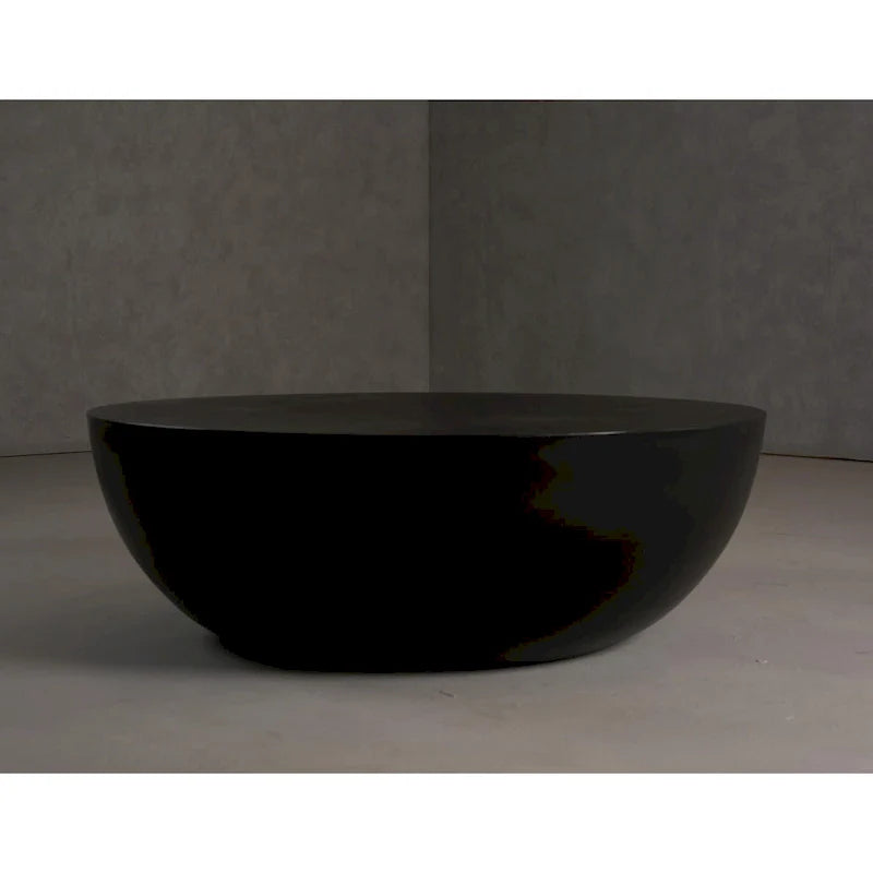 Modrest Bronte Contemporary Round Coffee Table in Black Concrete 5