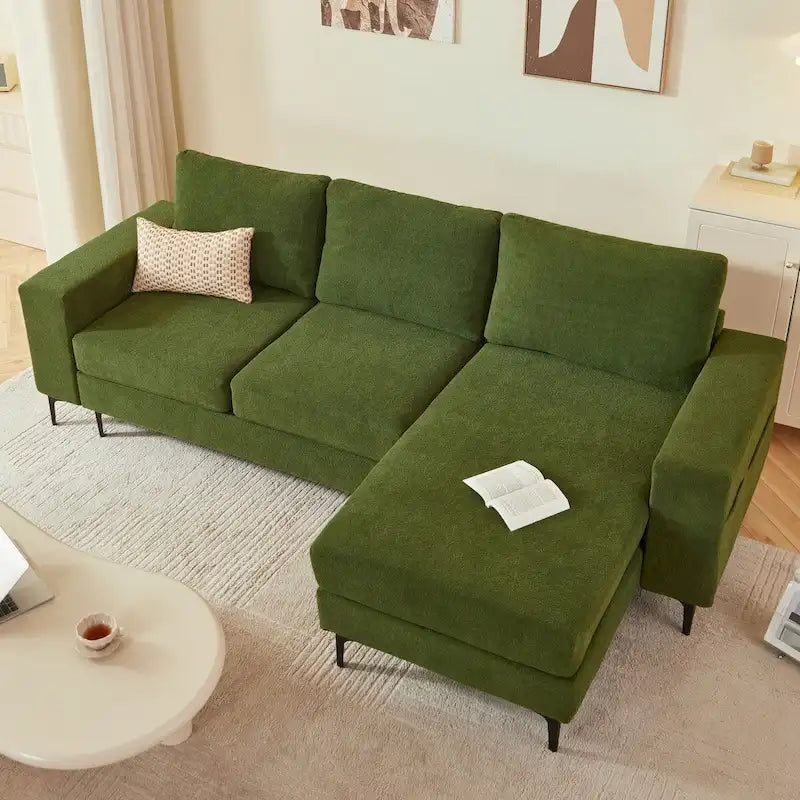 HOOOWOOO L-Shaped Upholstered Sofa with Stylish Metal Legs 41