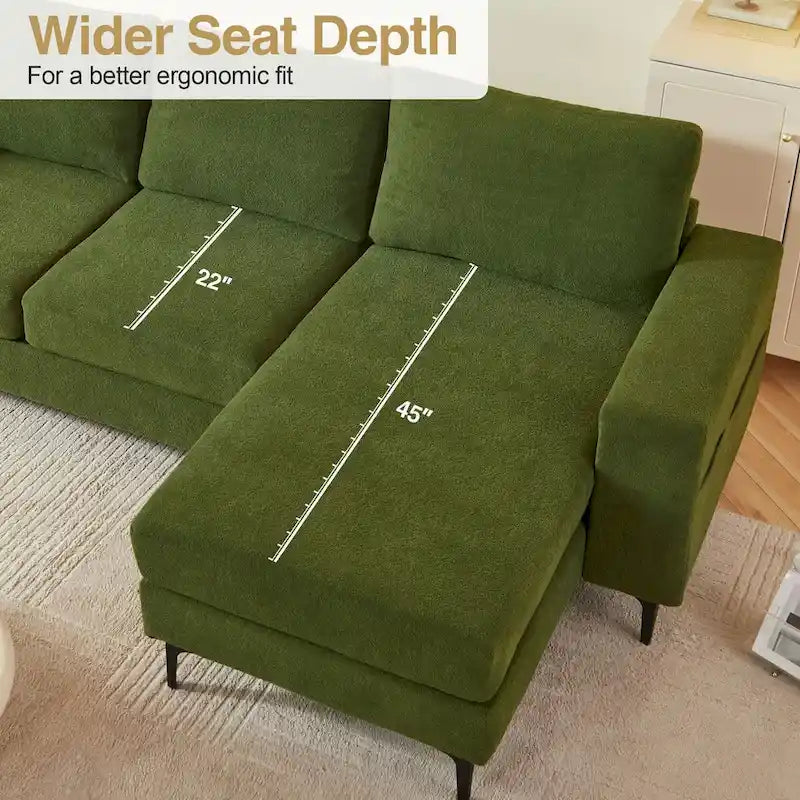 HOOOWOOO L-Shaped Upholstered Sofa with Stylish Metal Legs 31
