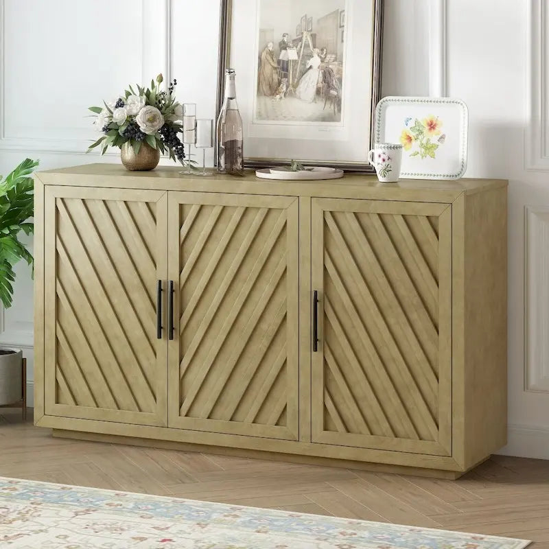 Farmhouse Sideboard Cabinet with Storage Doors and Adjustable Shelves 18
