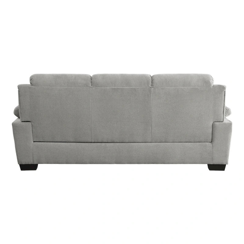 80-Inch Hugh Sofa - Gray Polyester Upholstery, Soft Foam Cushions, Sturdy Solid Wood Frame 4