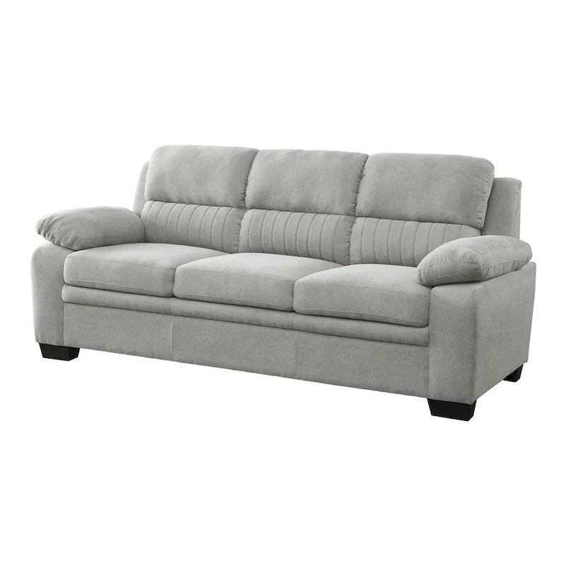80-Inch Hugh Sofa - Gray Polyester Upholstery, Soft Foam Cushions, Sturdy Solid Wood Frame 5