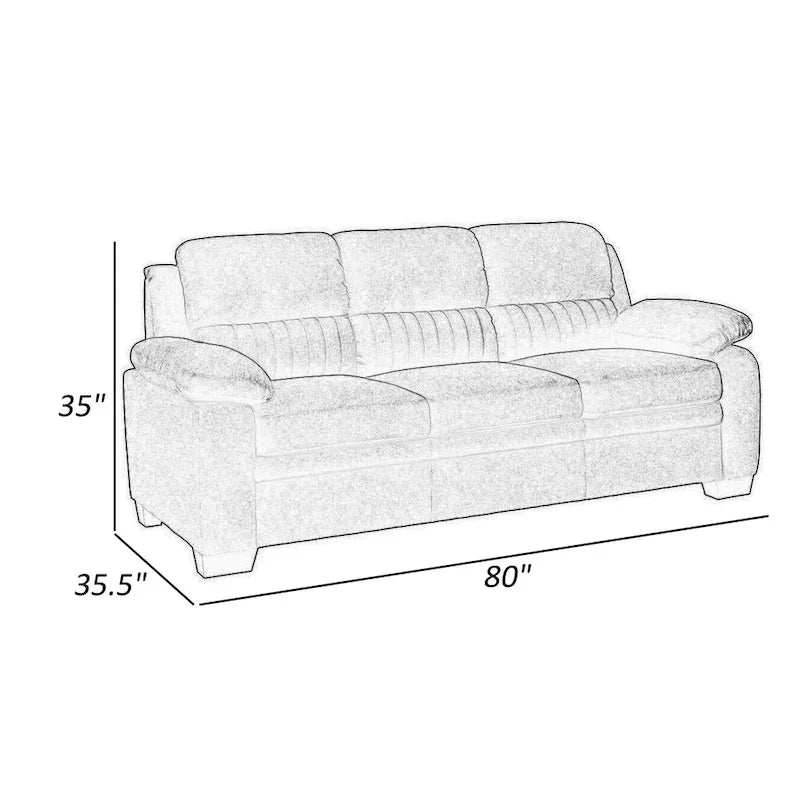 80-Inch Hugh Sofa - Gray Polyester Upholstery, Soft Foam Cushions, Sturdy Solid Wood Frame 6