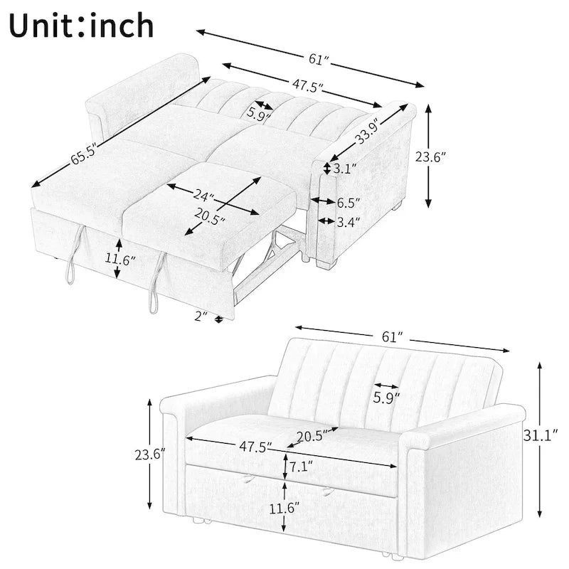 Versatile Soft Cushion Sofa Bed 17