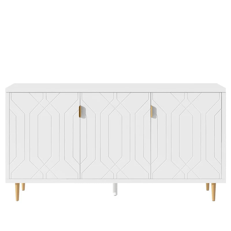 Contemporary TV Stand for TVs up to 70 inches, Versatile Console Table with Adjustable Shelves, Stylish Storage Sideboard for Living Room 5