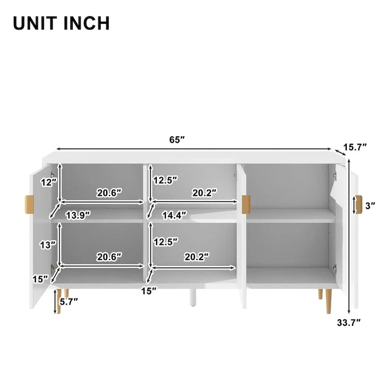 Contemporary TV Stand for TVs up to 70 inches, Versatile Console Table with Adjustable Shelves, Stylish Storage Sideboard for Living Room 7