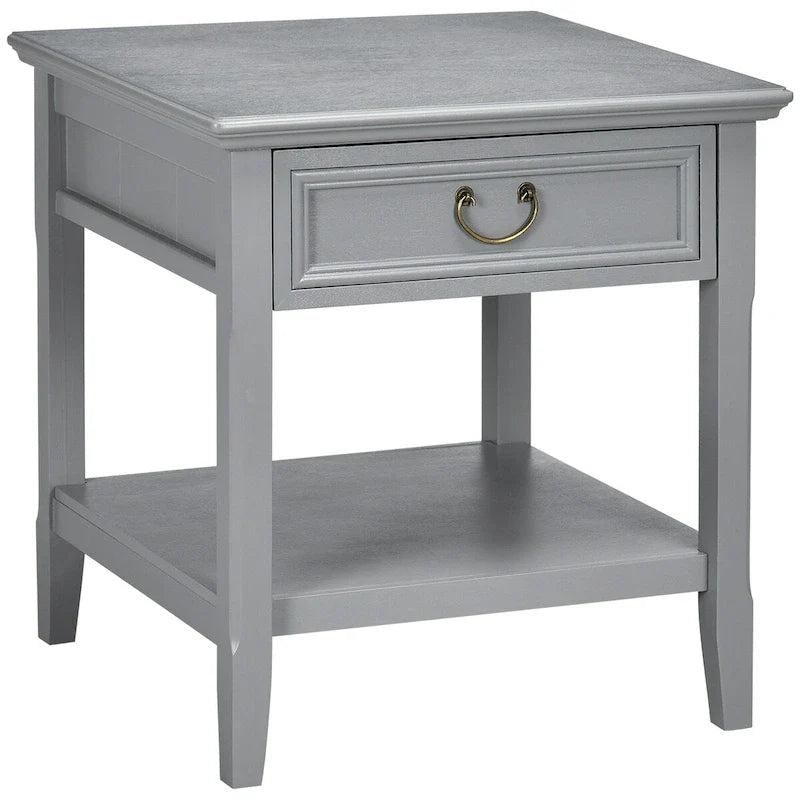 Vintage Side Table with Storage: End Table Featuring Drawer and Open Shelf for Bedroom and Living Room 17