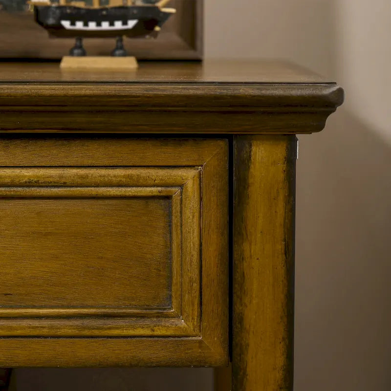 Vintage Side Table with Storage: End Table Featuring Drawer and Open Shelf for Bedroom and Living Room 2