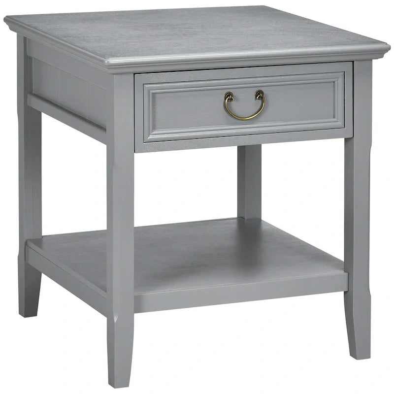Vintage Side Table with Storage: End Table Featuring Drawer and Open Shelf for Bedroom and Living Room 10