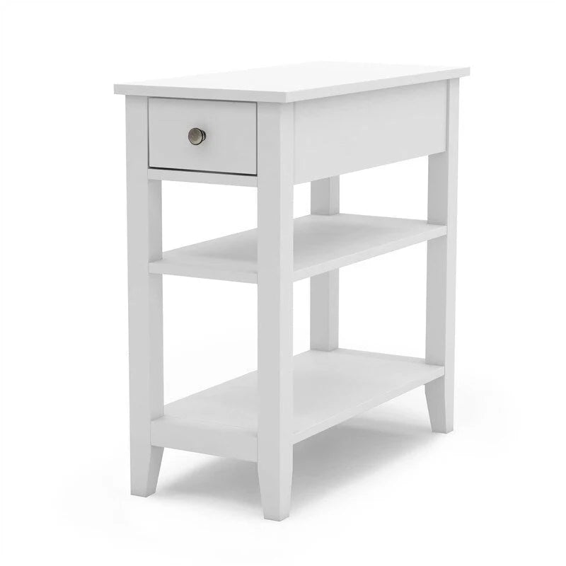 Compact End Table with Drawer and Shelf - Dimensions: 11.22D x 23.62W x 24.02H 13