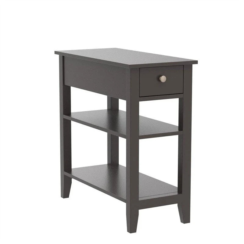 Compact End Table with Drawer and Shelf - Dimensions: 11.22D x 23.62W x 24.02H 16