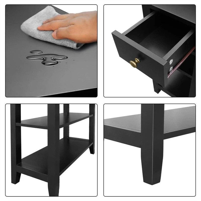 Compact End Table with Drawer and Shelf - Dimensions: 11.22D x 23.62W x 24.02H 21