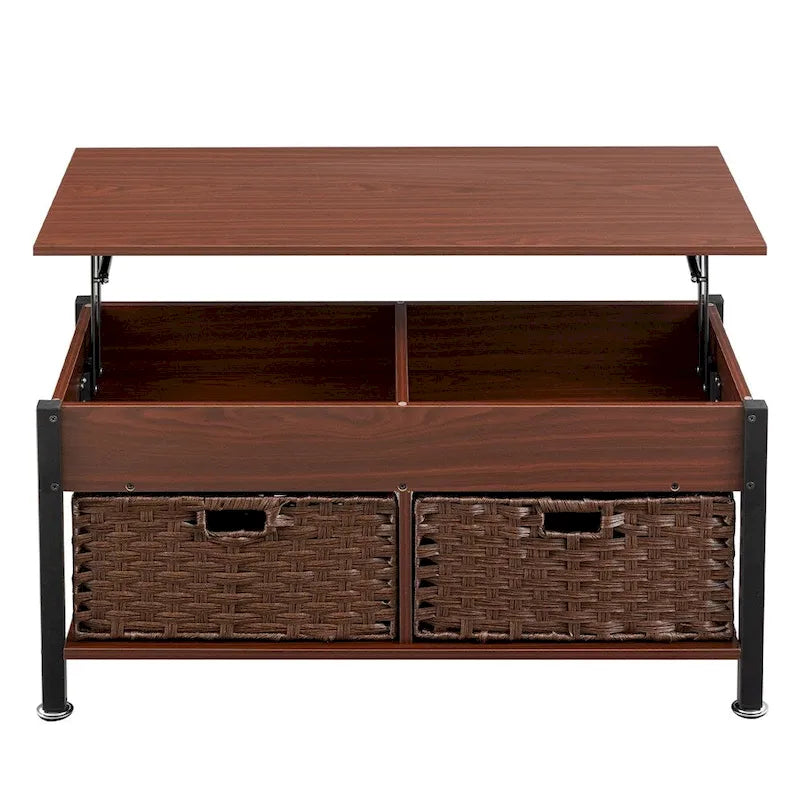 Metal Coffee Table with Lift-Top and Concealed Storage 7