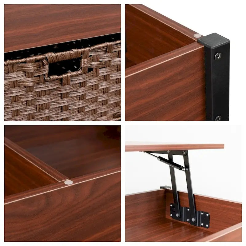 Metal Coffee Table with Lift-Top and Concealed Storage 13