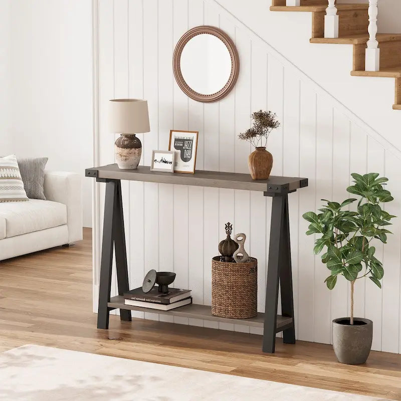 2-Tier Entryway Sofa Table with Storage Shelf 17