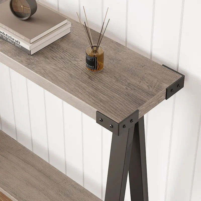 2-Tier Entryway Sofa Table with Storage Shelf 3