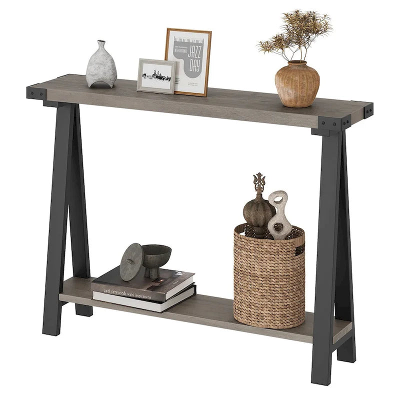 2-Tier Entryway Sofa Table with Storage Shelf 5