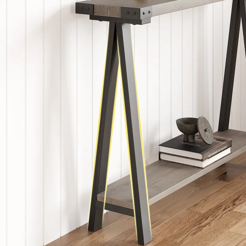 2-Tier Entryway Sofa Table with Storage Shelf 8