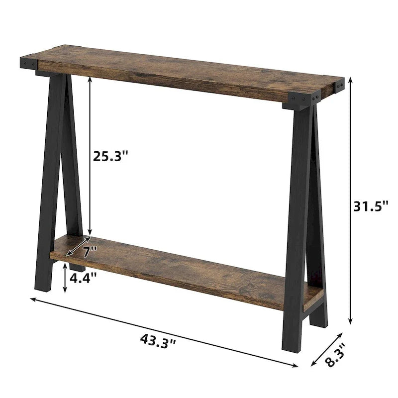 2-Tier Entryway Sofa Table with Storage Shelf 10