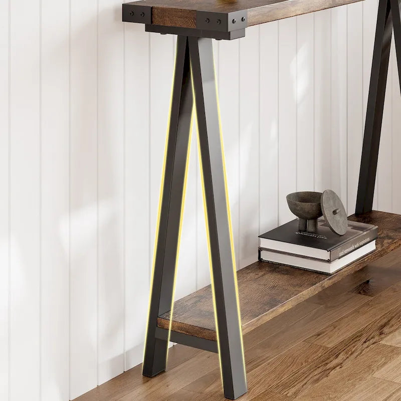 2-Tier Entryway Sofa Table with Storage Shelf 14