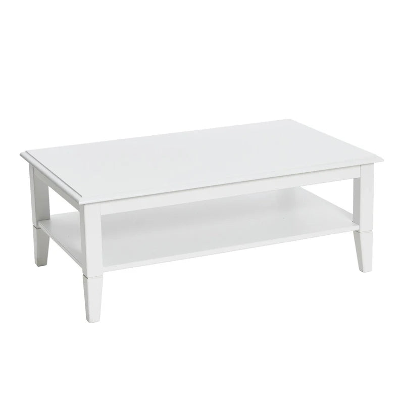 Storage Shelf Coffee Table with Sturdy Solid Wood Legs 8