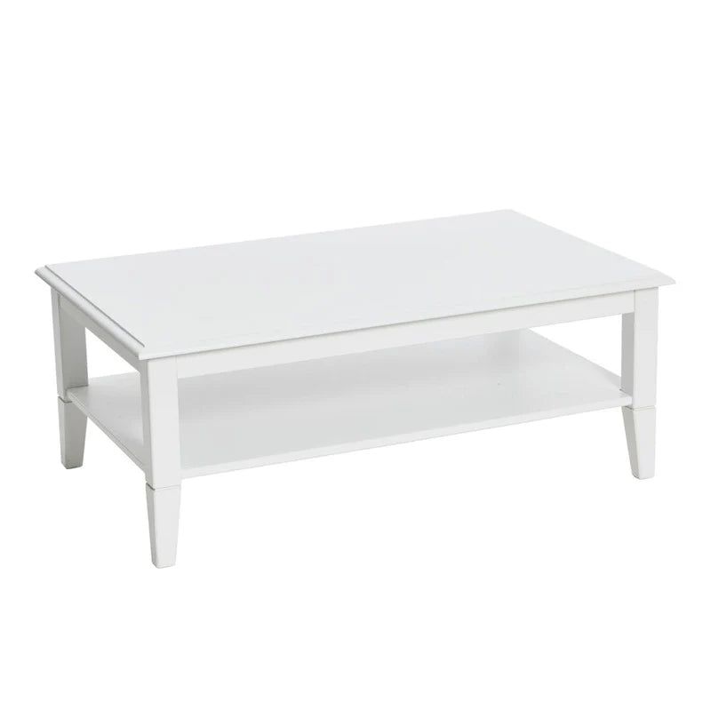 Storage Shelf Coffee Table with Sturdy Solid Wood Legs 1