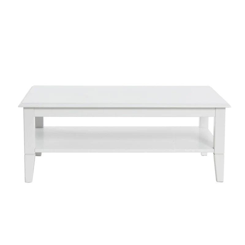 Storage Shelf Coffee Table with Sturdy Solid Wood Legs 6
