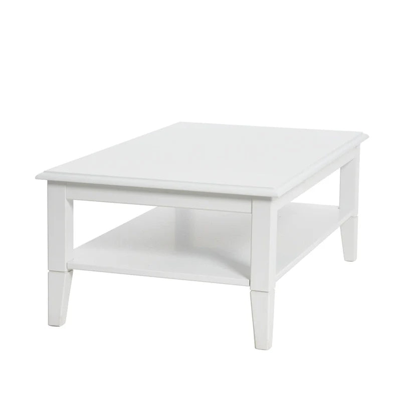 Storage Shelf Coffee Table with Sturdy Solid Wood Legs 7
