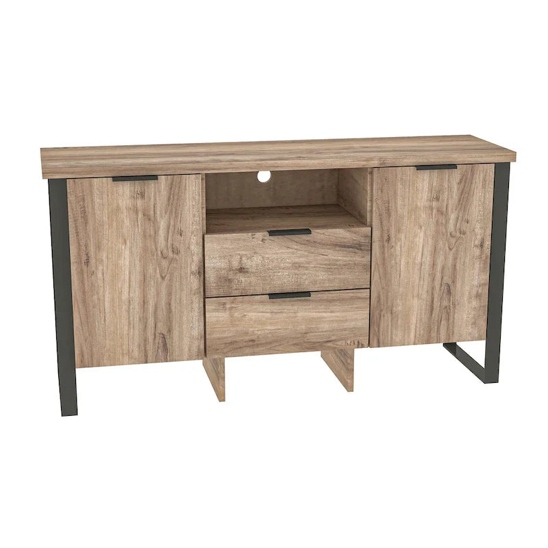 2-Door, 2-Drawer Storage Cabinet and TV Stand 8