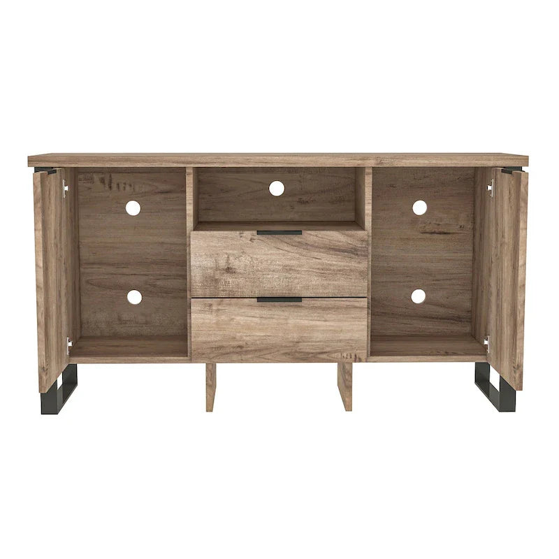 2-Door, 2-Drawer Storage Cabinet and TV Stand 9