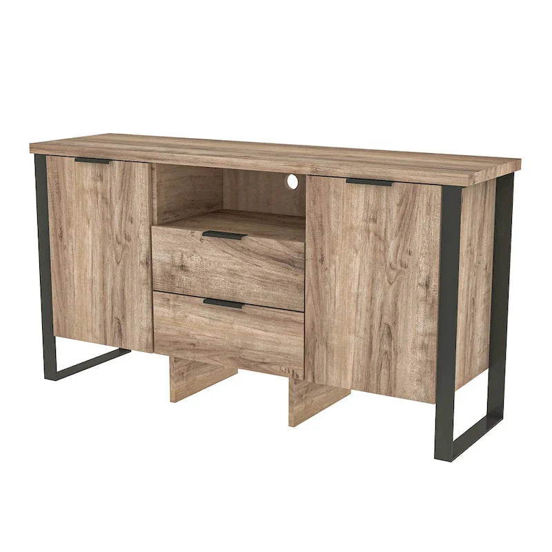 2-Door, 2-Drawer Storage Cabinet and TV Stand 10