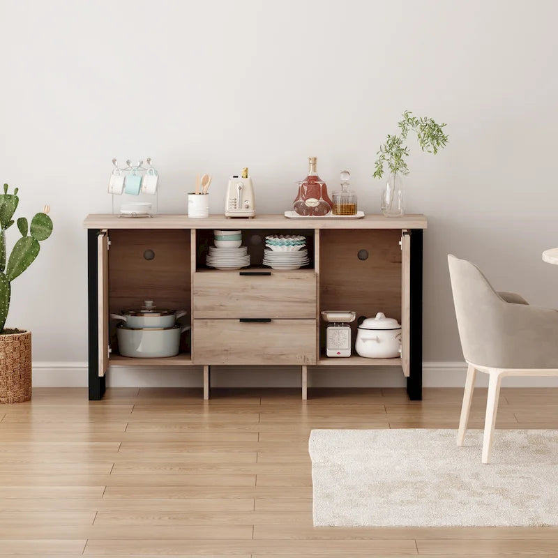 2-Door, 2-Drawer Storage Cabinet and TV Stand 13
