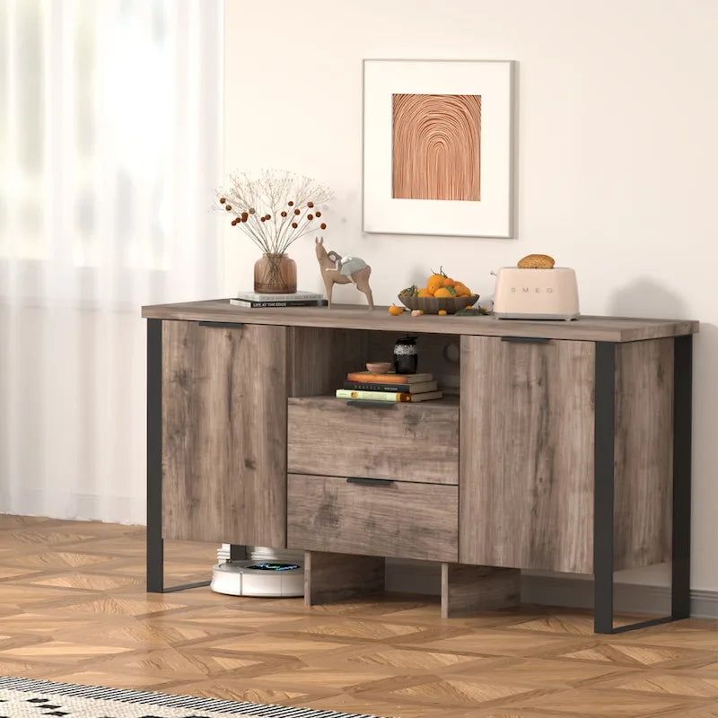 2-Door, 2-Drawer Storage Cabinet and TV Stand 20
